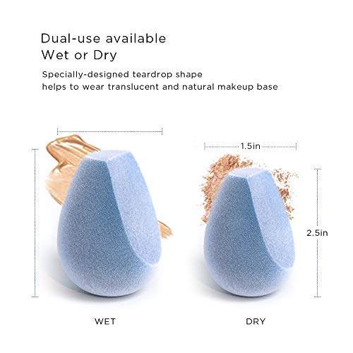 JUNO & Co. Microfiber Fusion Sponge, 4 Pcs Makeup Sponge Set, Latex-Free, Flawless Makeup Blender for Foundations, Powders and Creams, 4 Fusion Sponge Bundle