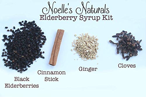 Elderberry Syrup Making Kit - Makes 18oz - DIY Add Your Own Honey - Black Elderberries - Organic Spices - Cloves - Ginger - Cinnamon Stick