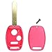 KeylessOption Just the Case Keyless Entry Remote Head Key Combo Fob Shell - Pink