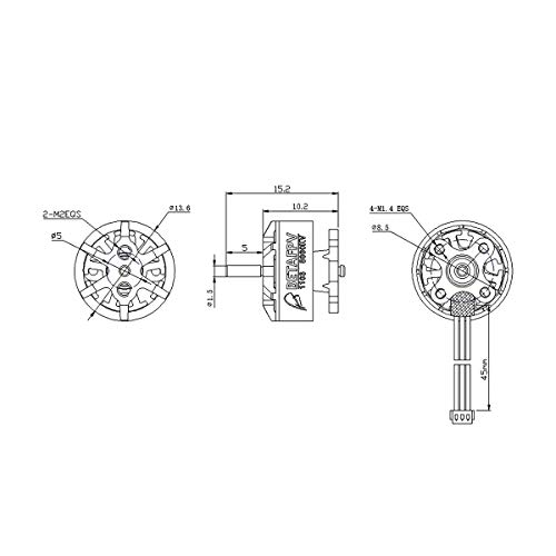 BETAFPV 4pcs 1103 8000KV Brushless Motors 3S Motor for Beta75X 3S