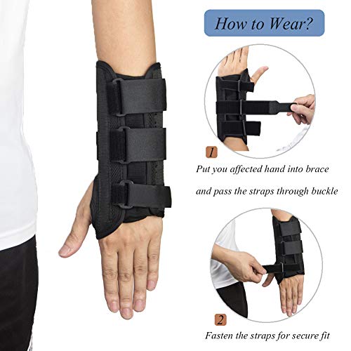 Wrist Support Brace, Adjustable Wrist Guards Immobilizer Splint for Carpal Tunnel, Arthritis, Tendonitis, Sprain and Strain Medium-Left - Thumbnail 2