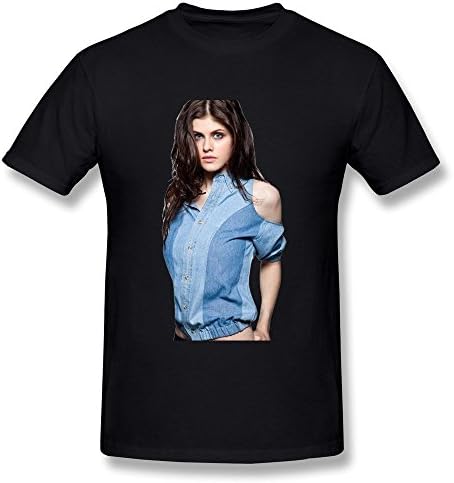 Man Cool Style Screw Neck Alexandra Daddario T-shirts Size XXL Color Black
