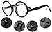 BEISON Vintage Round Glasses Frame Inspired Eyeglasses Circle Clear Lens (Matte black, 52)