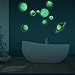 Highpot Glow in The Dark Planets Star Luminous Wall Art Stickers Removable Adhesive Wall Decal for Kids Boy and Girl Bedroom