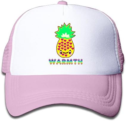 Custom Warmth Pineapple Kids Boys Girls Trucker Cap Hat Adjustable One Size Pink