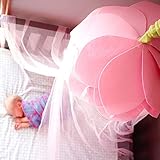 Canopy For Girls Bed Tent | Fairy Princess Pink Flower Mosquito Net | Indoor Outdoor Reading Nook Children Play House | Cute Bedroom Accessory Hanging Over Headboard Decor | Kids Twin or Baby Crib