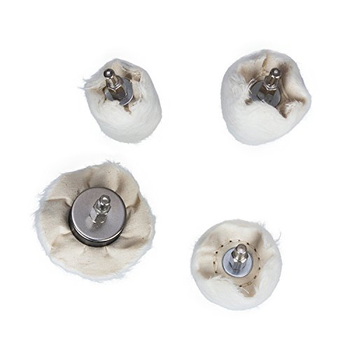 Sadzero Buffing Polishing Wheel For Drill, 4Pcs White Flannelette Polishing Wheel Cone/Column/Mushroom/T-shaped Wheel Grinding Head With 1/4" Handle For Metal Aluminum,Stainless Steel,Chrome,Jewelry. - Thumbnail 7