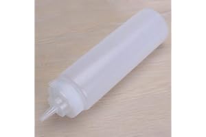 White Reusable Plastic Sauce Squeeze Bottle Dispenser - 24oz Handy and Professional