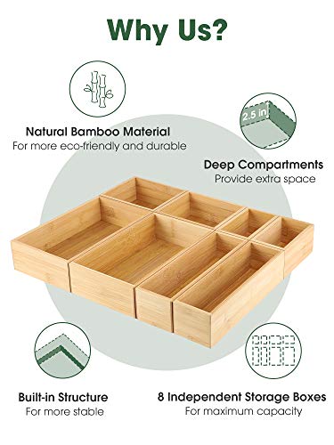 Kootek-8-Pcs-Bamboo-Drawer-Organizer-Utensil-Tray-Kitchen-Storage-Box-4-Size-Versatile-Dividers-Cutlery-Holders-Bins-Containers-for-Flatware-Kitchen-Utensils