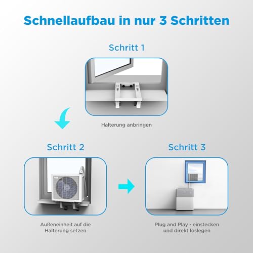 Midea Portasplit Mobile Wärmepumpe, Klimaanlage, Kühlen A++/Heizen A+, 12000 BTU 3, 5kW, für Räume bis zu 42 m² / 105 m³, nur 39 dB(A) im Silent-Modus 9