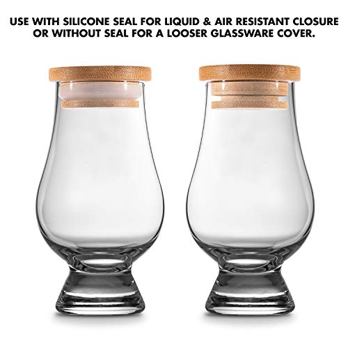 Cairn Craft CairnCaps Bamboo Whiskey Glass Lids Set of 6 Caps for