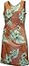 Pacific Legend Womens Plumeria Hibiscus Feather Fern Short Tank Dress Peach L