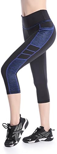 Picotee Women's Capri Yoga Pants Workout Leggings Pocket Running Exercise Active Athletic Gym Tights High Waist