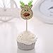 ALISSAR 28-pack Christmas Cupcake Toppers, Glitter Holiday Cake toppers Home Party Decor Christmas Party Supplies Favors