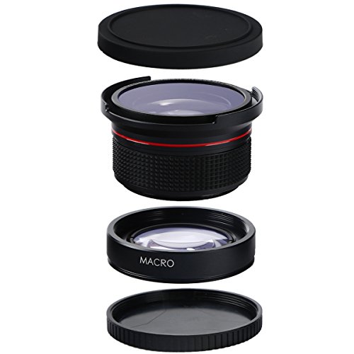 K & F Concept 58MM Fisheye 0.35X (Lentille Macro + Objectif Grand Angle) Super HD Grand Angle avec Macro Gros Plan pour…