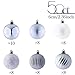 Valery Madelyn Christmas Tree Decorations Ornament Set for Fall Halloween, 50ct 2.36 Inches White and Silver Shatterproof Christmas Ball Ornaments Hanging Xmas Holiday Party Decor