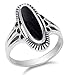 CHOOSE YOUR COLOR Sterling Silver Long Oval Ring