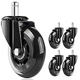 Chair Wheel BMK Office Chair Caster Wheels Replacement Rollerblade Style for Desk Floor Mat Ball Bearing Swivels - Set of 5 (7/16