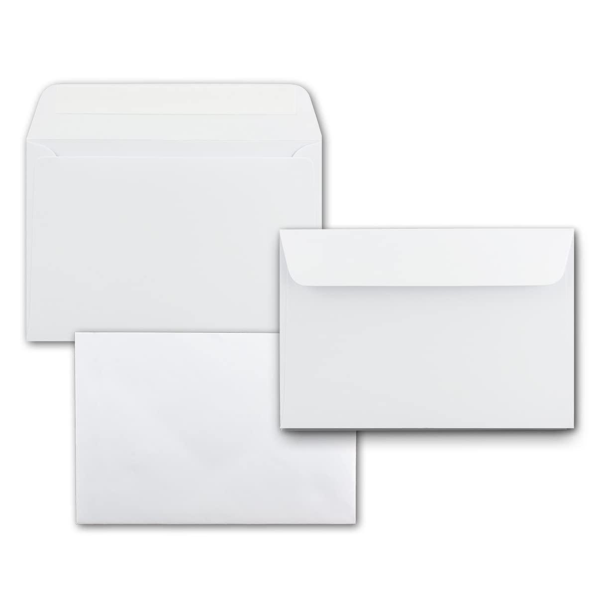 DIN B6 White Envelopes | 125 x 185 mm | Gummed Edges | 75 Umschläge Weiß - Haftklebung