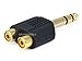 Monoprice 107193 6.35-mm Stereo Plug to 2 RCA Jack Splitter Adaptor, Gold Plated