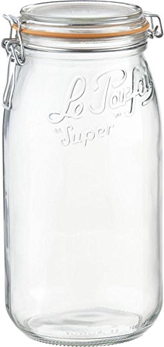 Le Parfait French Glass Canning Super Jar with 100mm Gasket and Lid -3 Liter