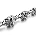 INBLUE Men's Stainless Steel Necklace Chain Link Silver Tone Black Skull