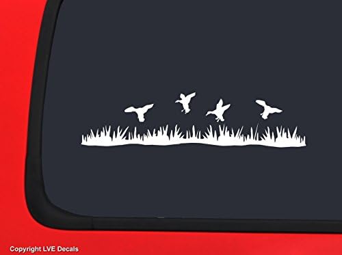 Ducks flying over field White Hunting window decal sticker