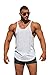 Physique Bodyware Men's Blank Y Back Stringer Tank Top. Made In USA. (X-Large, White)