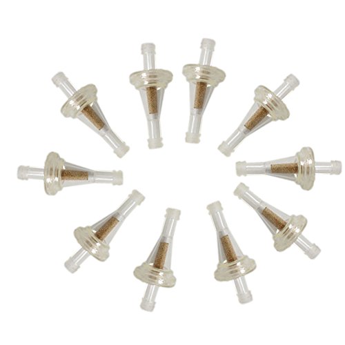 New Pack of 10pcs 1/4" Clear Inline Gas Fuel Filter for Kawasaki Golf Cart Replace Snapper 394358S Troybilt 951-3013 John Deere Am107314 Stens 120-006 Ezgo 23013G1