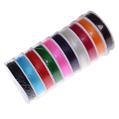 Elastic Beading Thread Jewelry Bracelet Crystal String Cord Stretch Polyester String (8 m0.8mm) 10 Rolls Random Color - Thumbnail 2