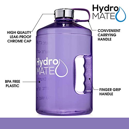 HydroMATE 1 Gallon Motivational Water Bottle with Time Marker Large BPA