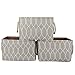 HOKEMP Large Foldable Storage Bins [3-Pack] - 15 x 10 x 9 inch Fabric Storage Baskets Collapsible Organizer with Carry Handles for Nursery, Home Closet, Toys, Towels, Laundry - Brown Lattice