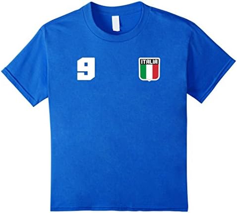 unisex-child ITALIA T-shirt Italy Tee Italian Retro Soccer Football 8 Royal Blue