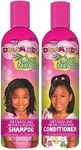 African Pride Dream Kids Olive Miracle Detangling Shampoo Conditioner Set 355ml view 2