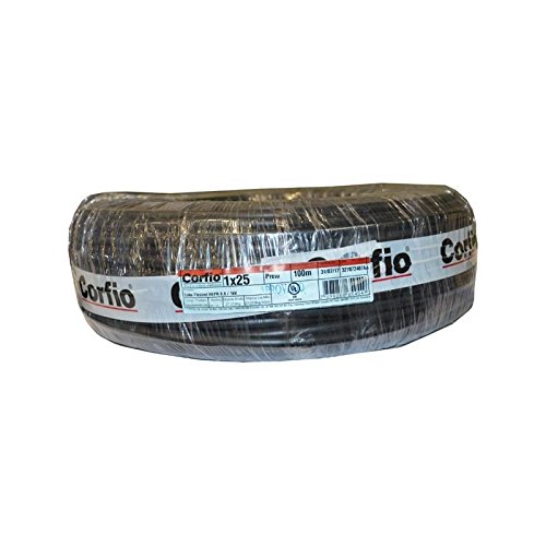 Cabo Flexível 1kv 25,0mm Preto Corfio Com 100 Metros