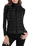 Sarin Mathews Womens Packable Ultra Lightweight Down Vest Outdoor Puffer Vest Black M