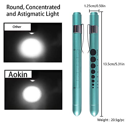 Aokin Medical Pen Light for Nurse Doctor, Reusable LED Medical Penlight