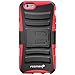 Fosmon STURDY Shock Absorbing Dual Layer Hybrid Holster Cover Kickstand Case for Apple iPhone 6 / iPhone 6s (4.7”) - Red