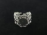 20PCS Silver Plated Adjustable Filigree Ring Blanks 18mm