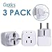 Schuko Germany, France Plug Adapter by Ceptics, Dual Input - Ultra Compact Light Weight - Usa to Russia, South Korea Travel Adaptor Plug - Type E/F (3 Pack)