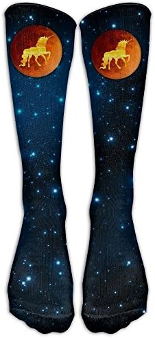 Unicorn Moon Total Lunar Eclipse 2018 Casual Unisex Sock Knee Long High Socks Sport Athletic Crew Socks One Size