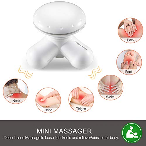 Massagers Handheld, Seneme Electric Portable Percussion Mini Full Body Massager for Hand Head Neck Back Legs Arms Foot Shoulder Pain Release with Gift Bag (Dual-use Operated) - Thumbnail 3