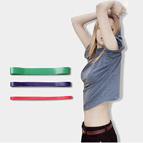 SET OF 3 HEAVY DUTY RESISTANCE BAND LOOP POWER GYM FITNESS EXERCISE YOGA WORKOUT - Thumbnail 3