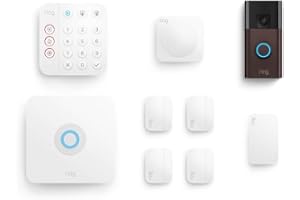 Battery Doorbell (Venetian Bronze) with Alarm 8-piece (White)