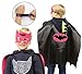 Munfa 4 Different Superheros Cape and Mask Costumes Set Includes Bonus Matching Wristbands for Kids