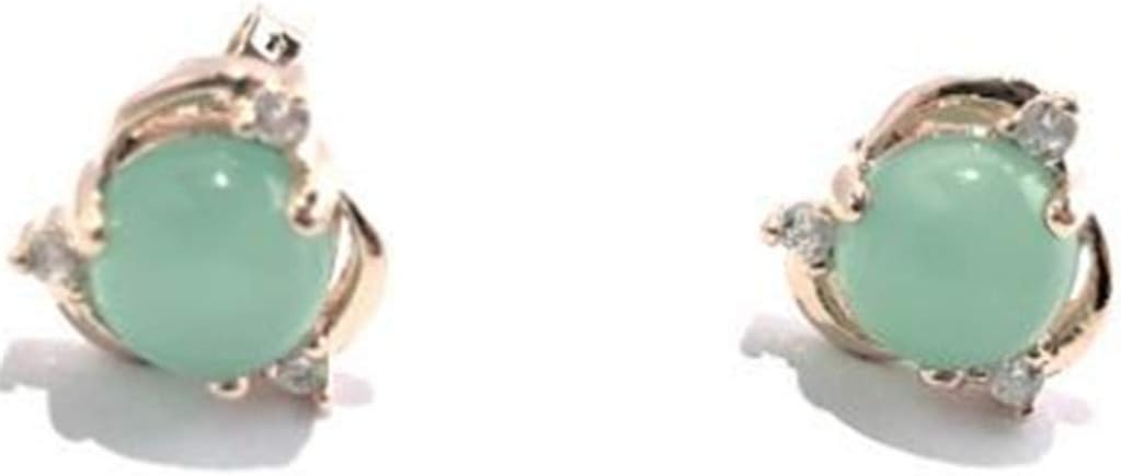 KISSFRIDAY Women Green Peridot Earrings Charm Jewelry Pair Crystal Stud Earring Gifts for Girls