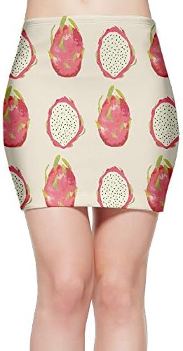 Girl Fashion Mini Skirt Slim Tight Short Fitted Skirt Watercolor Dragonfruit
