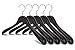 JS HANGER Heavy Duty Broad Shoulder Coat Hangers for Garment, Black with Anti-rust Hook, 5 Pack