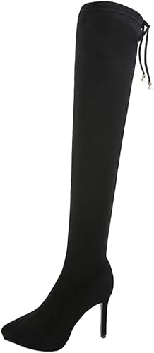 Amazon シュウカ 綺麗に魅せる 美脚ロングブーツ レディース 上品 美脚 ブラック 長時間歩いても疲れない 23 5cm ロングブーツ ピンヒール レディース 上品 美脚 セクシー コスプレ ステージ 衣装 細身 秋 冬 秋冬 歩きやすい 靴 シュウカ ブーツ ブーティ