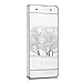 kwmobile Crystal Case Compatible with Sony Xperia XA - Hard Durable Transparent Protective Cover - Flowers White/Transparent